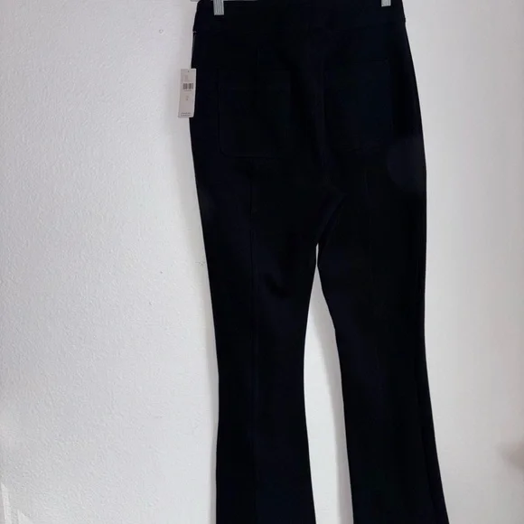 Anthropologie Maeve Size 6 Black Slit Split Front Flared Ponte Pant  NEW - Picture 7 of 7